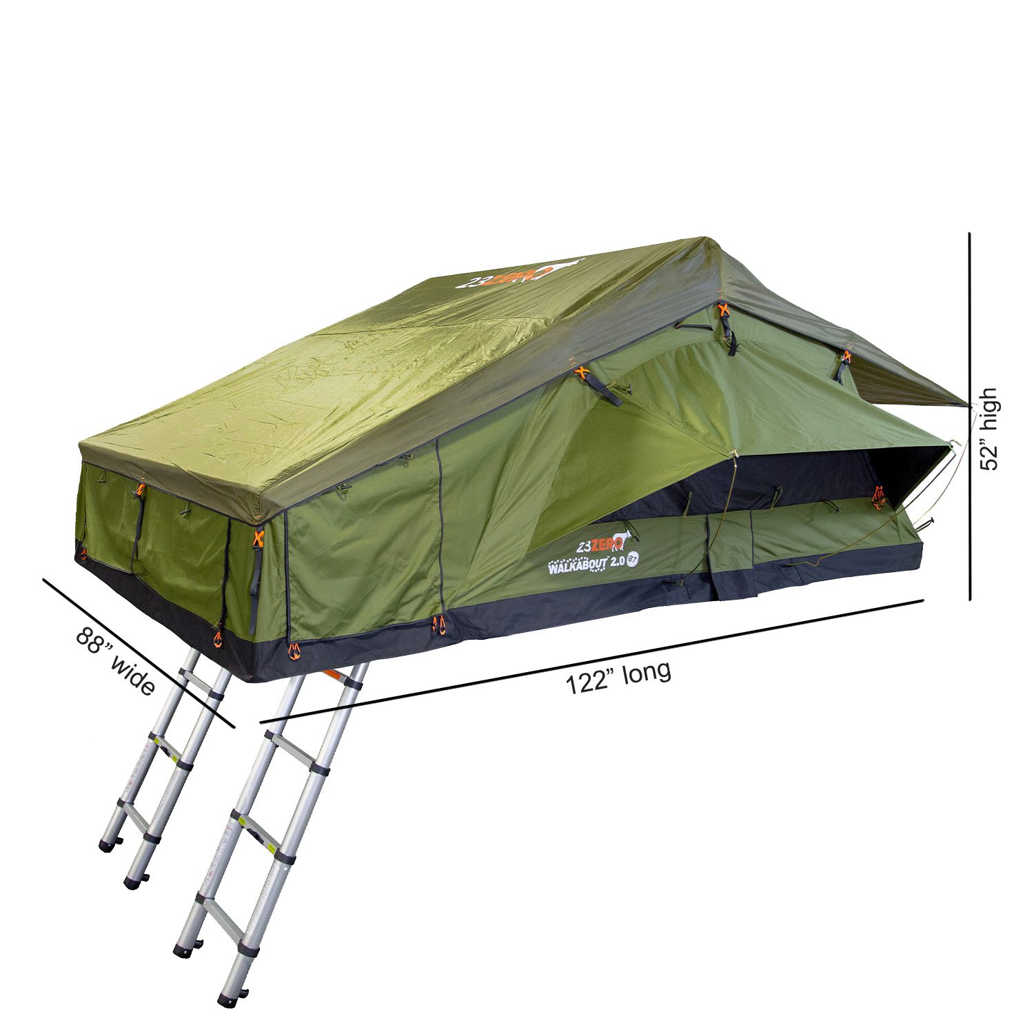 Walkabout 87 2.0 Soft Shell Rooftop Tent for 6 Adults | 23ZERO
