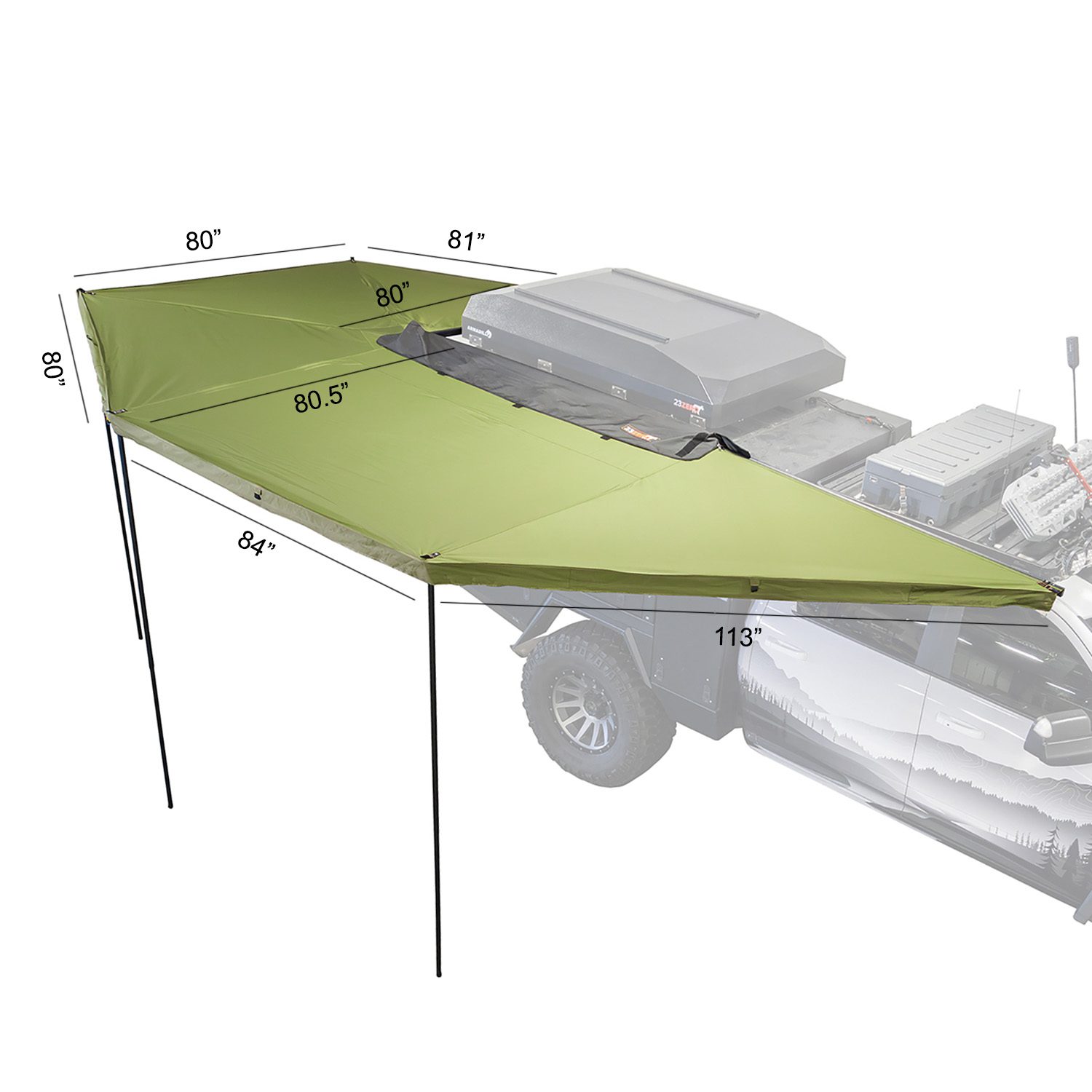 Peregrine PRO 6 Arm 270° Overland Awning - Left | 23ZERO