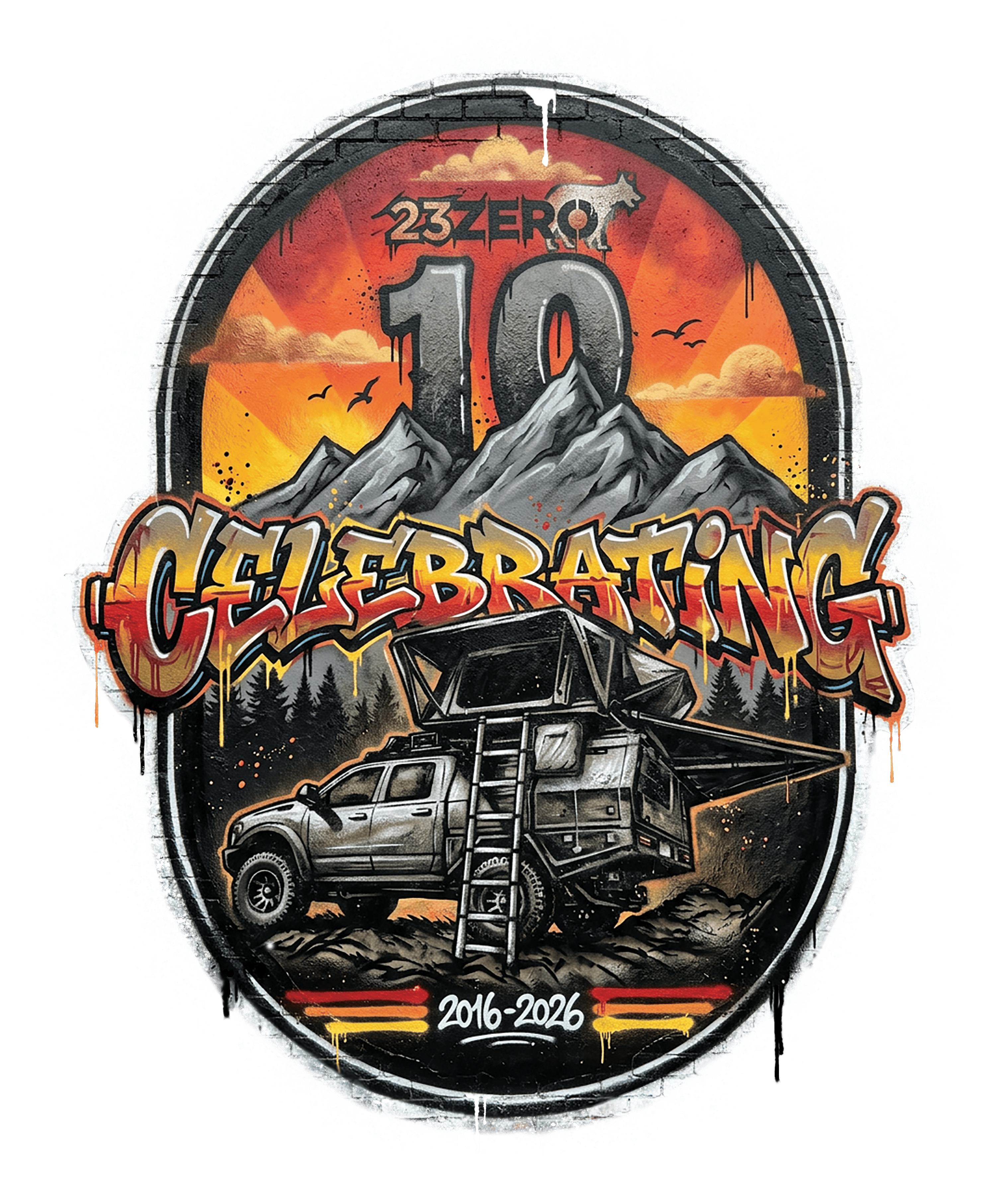 23ZERO 10 Year Celebration Logo
